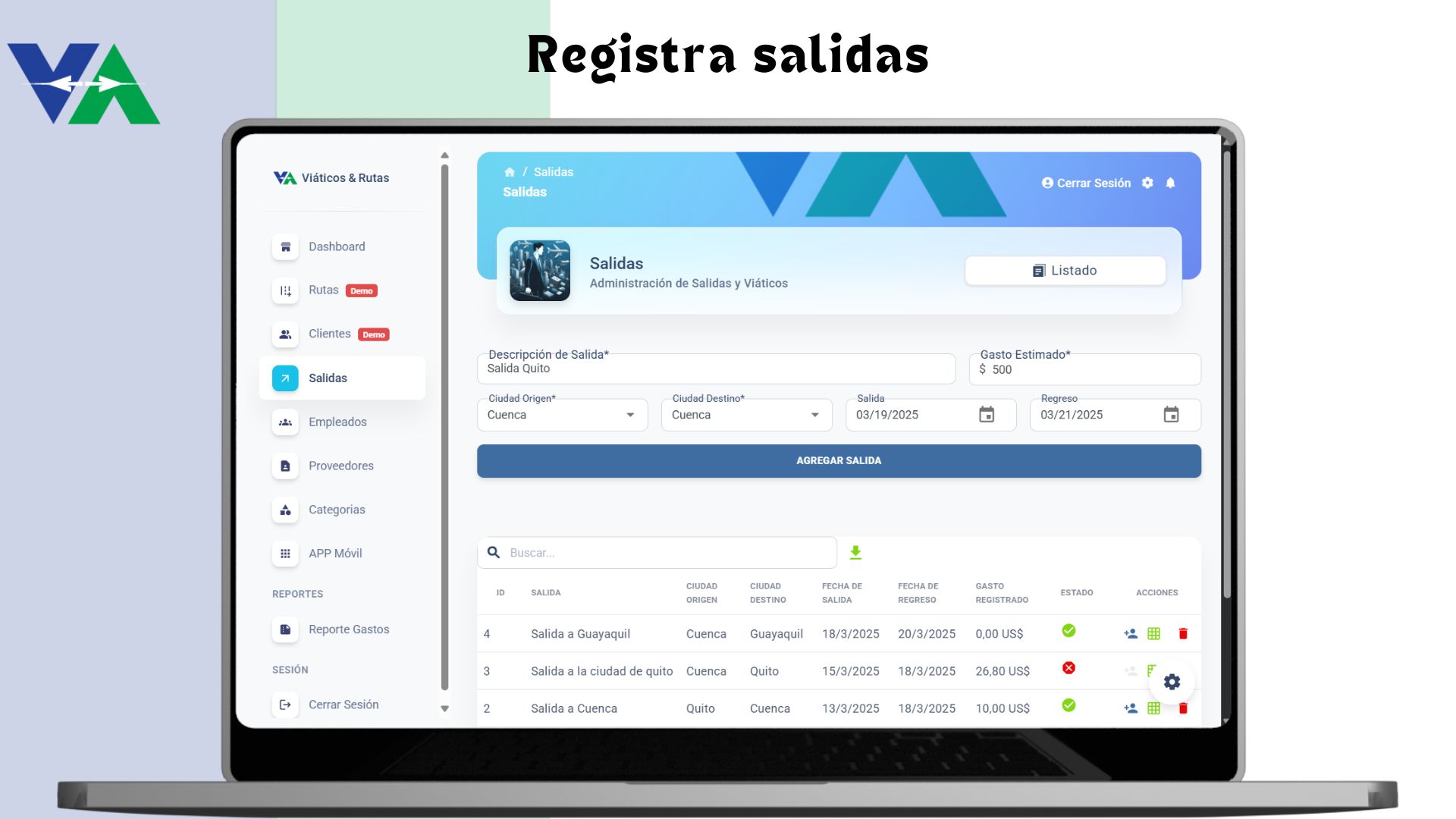 Registra Salidas